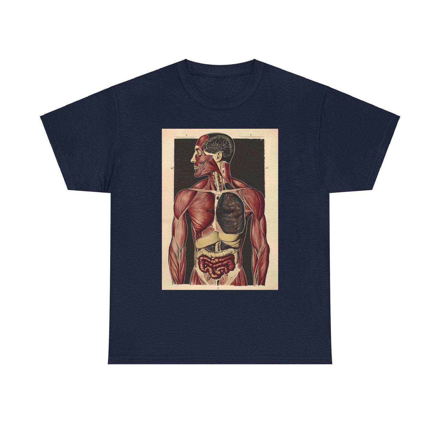 Anatomical Human Body Vintage Illustration Unisex Heavy Cotton Tee