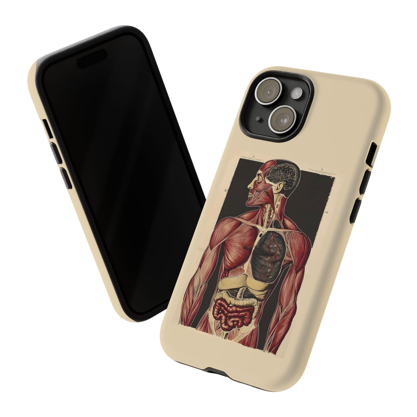 Iphone 15 phone case - Anatomical Human Body Design, Vintage Style