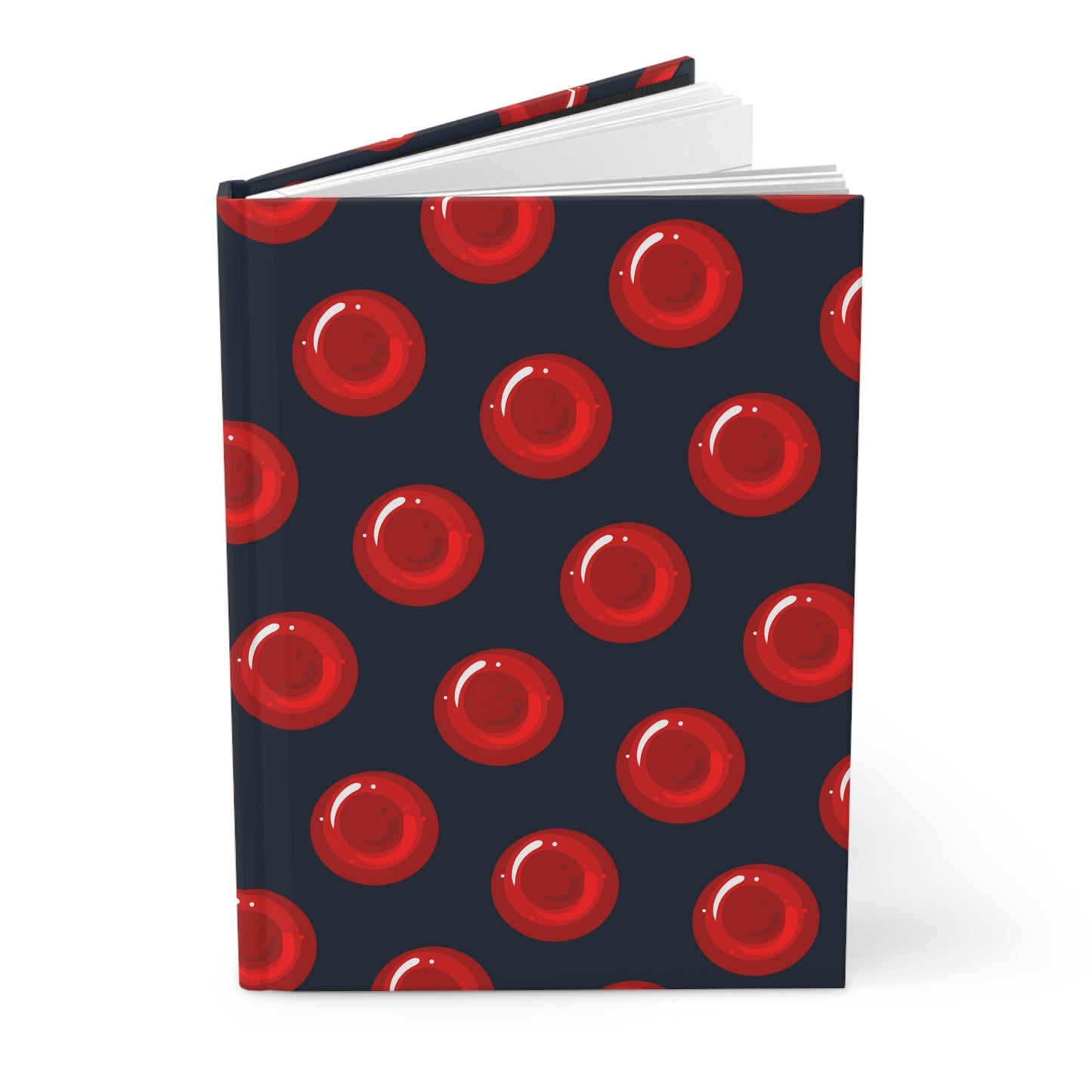 Hardcover Journal Matte with Cute Erythrocytes Illustration Pattern