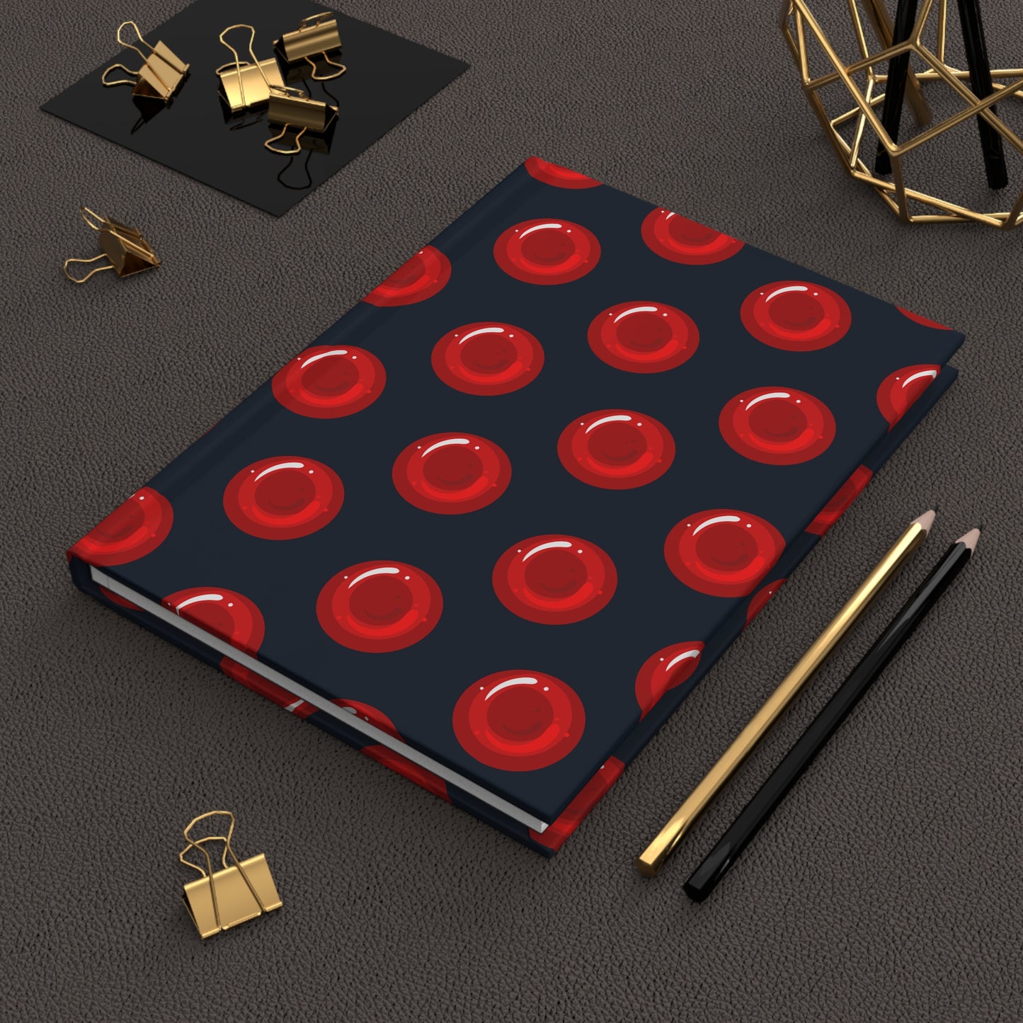 Hardcover Journal Matte with Cute Erythrocytes Illustration Pattern