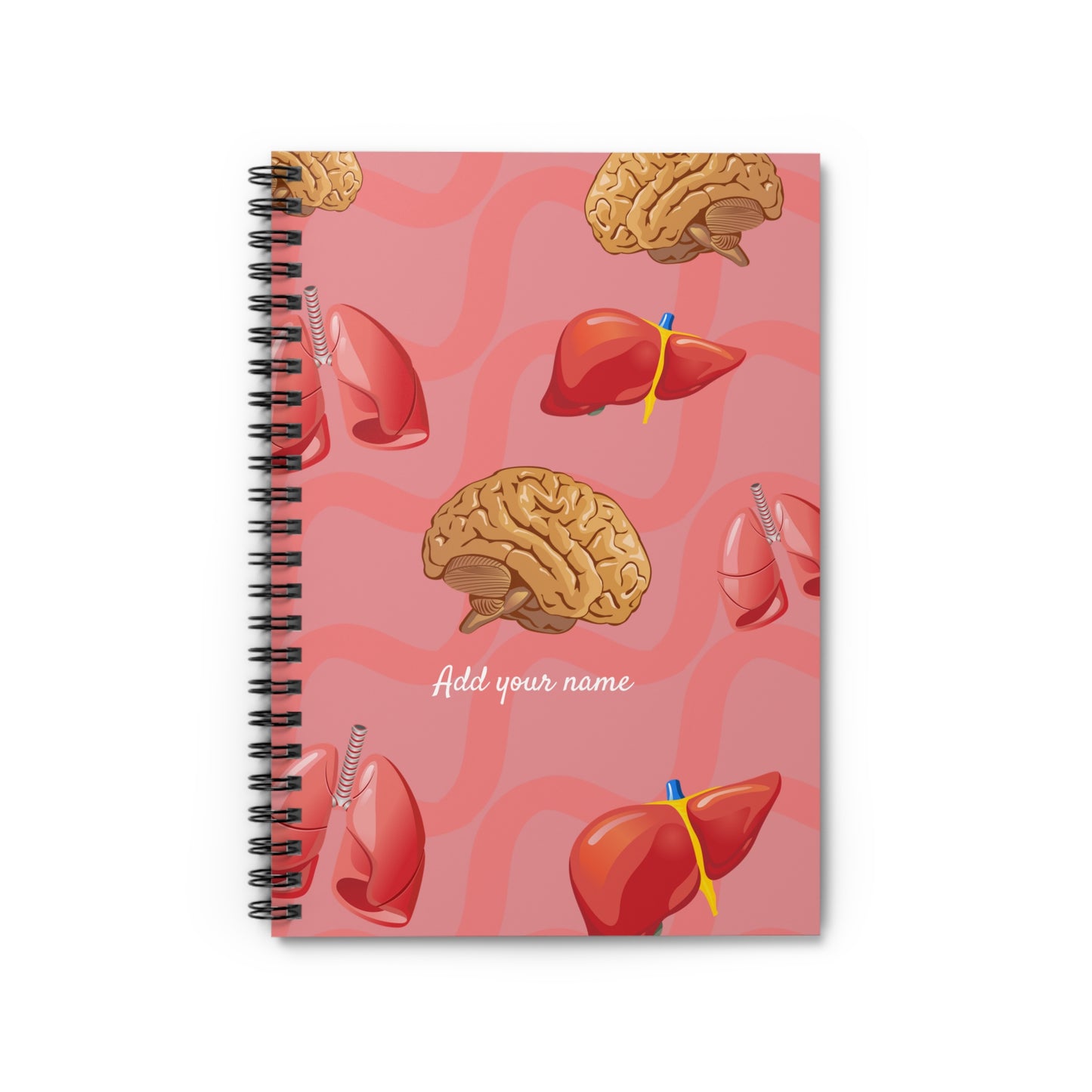 Cute Spiral Notebook with Human Body Organ Illustrations – 6" x 8"