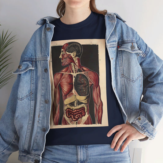 Anatomical Human Body Vintage Illustration Unisex Heavy Cotton Tee