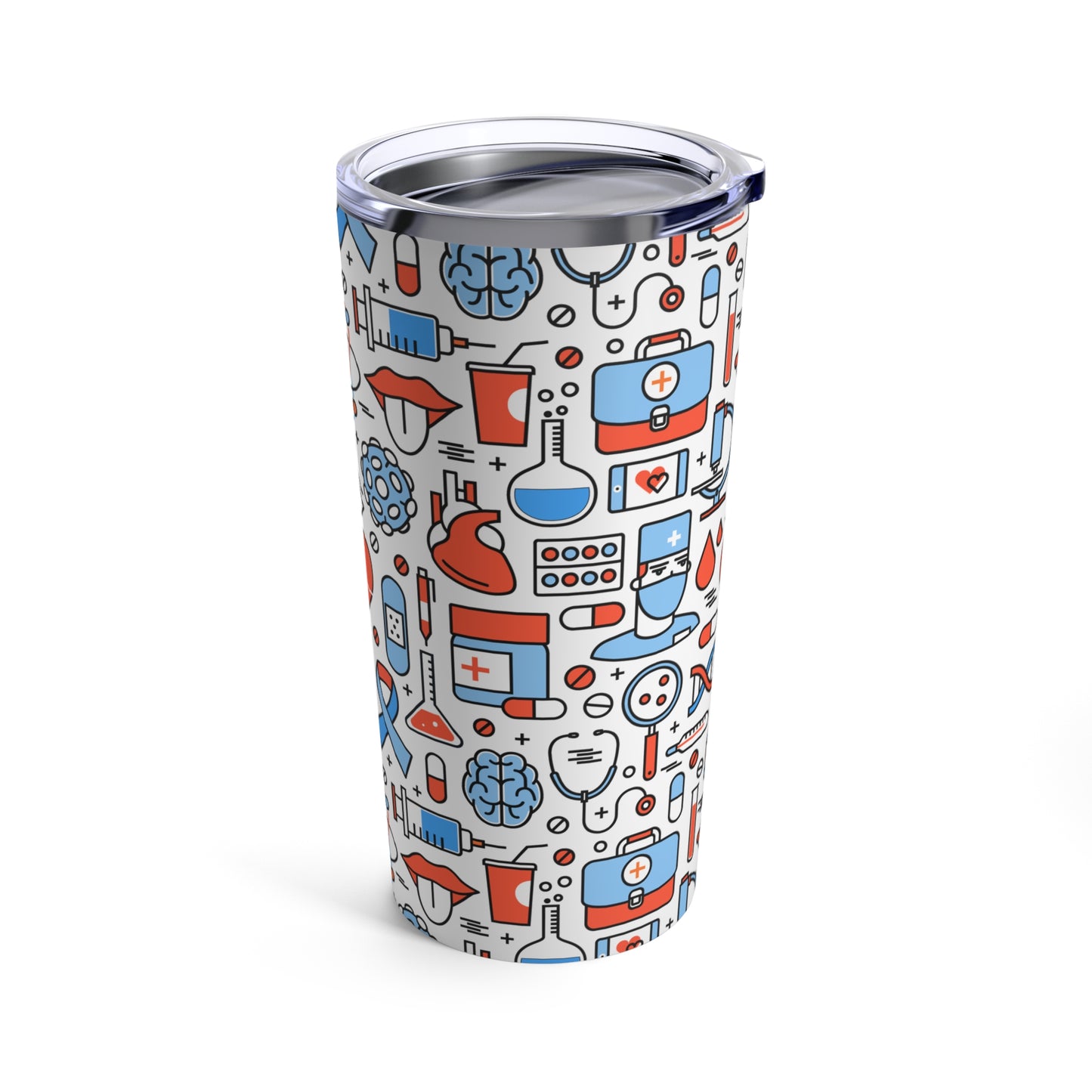 Tumbler with Healthcare Illustrations - 20oz