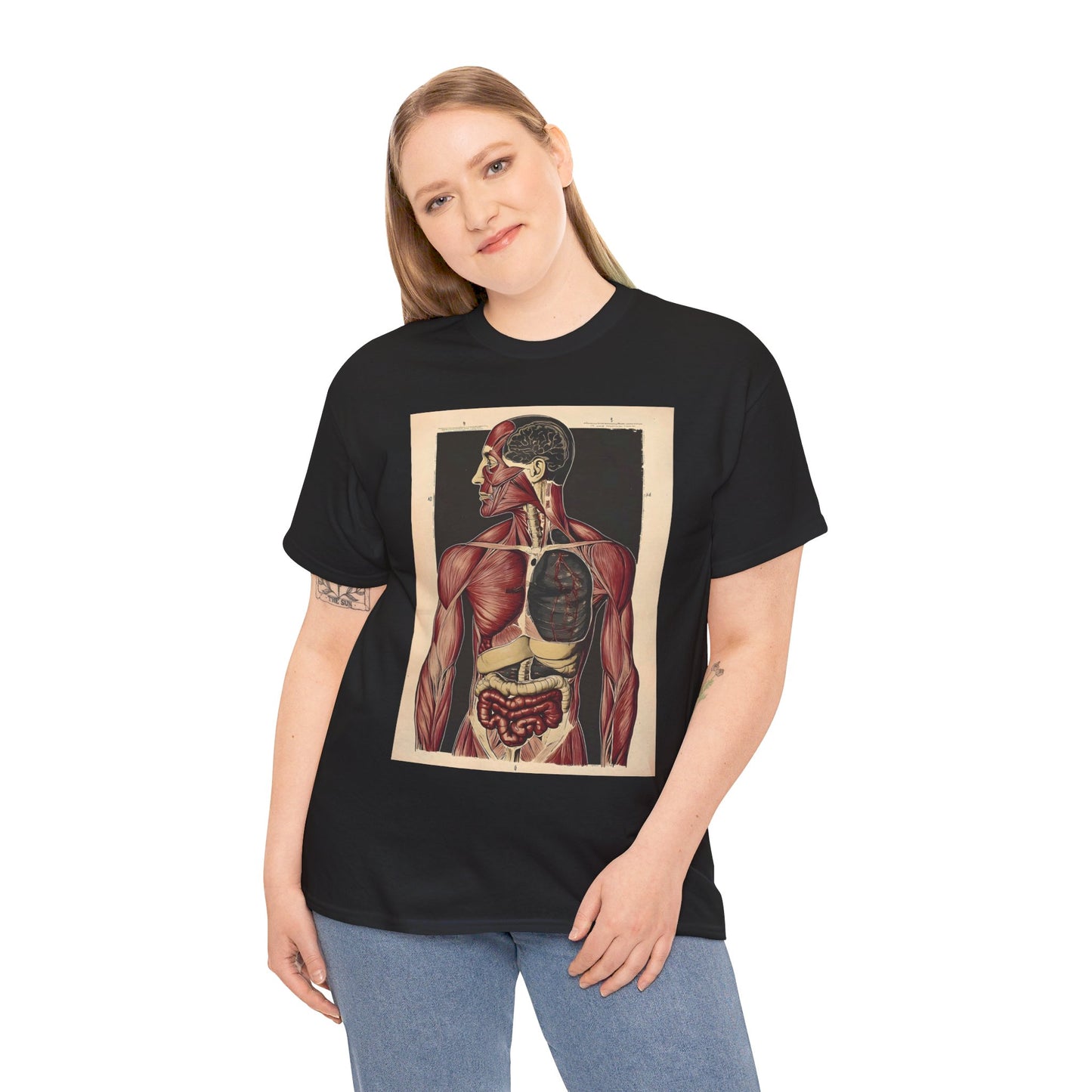 Anatomical Human Body Vintage Illustration Unisex Heavy Cotton Tee