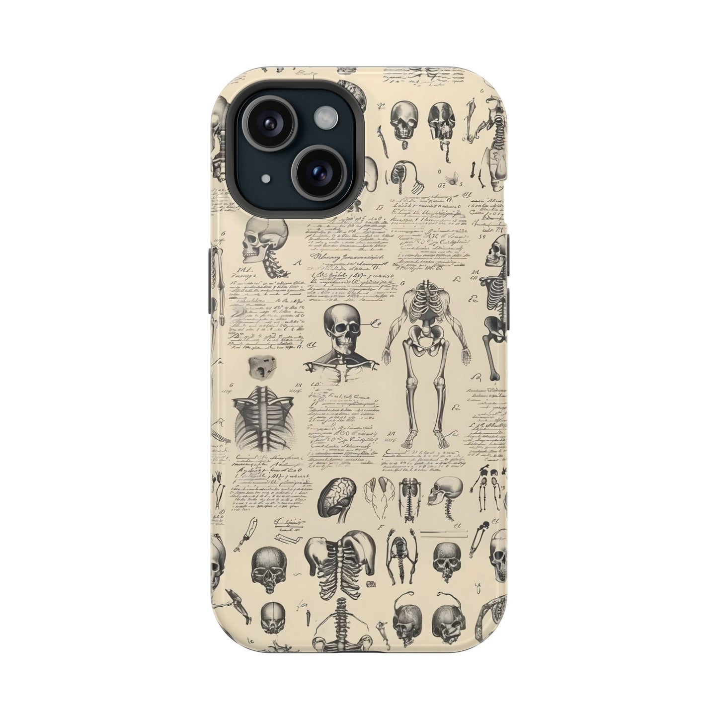 Phone Cases - Anatomical Vintage Human Skeleton Tough Case