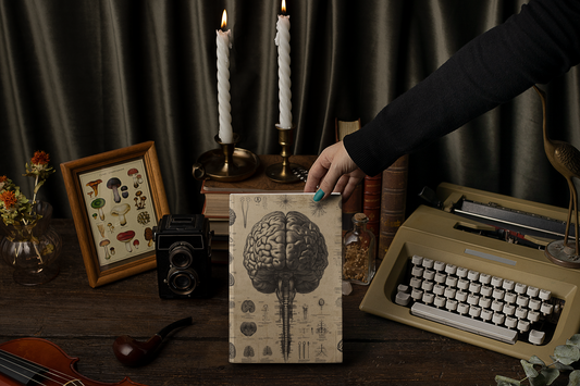 Hardcover Journal Matte - Vintage Anatomical Brains Illustration