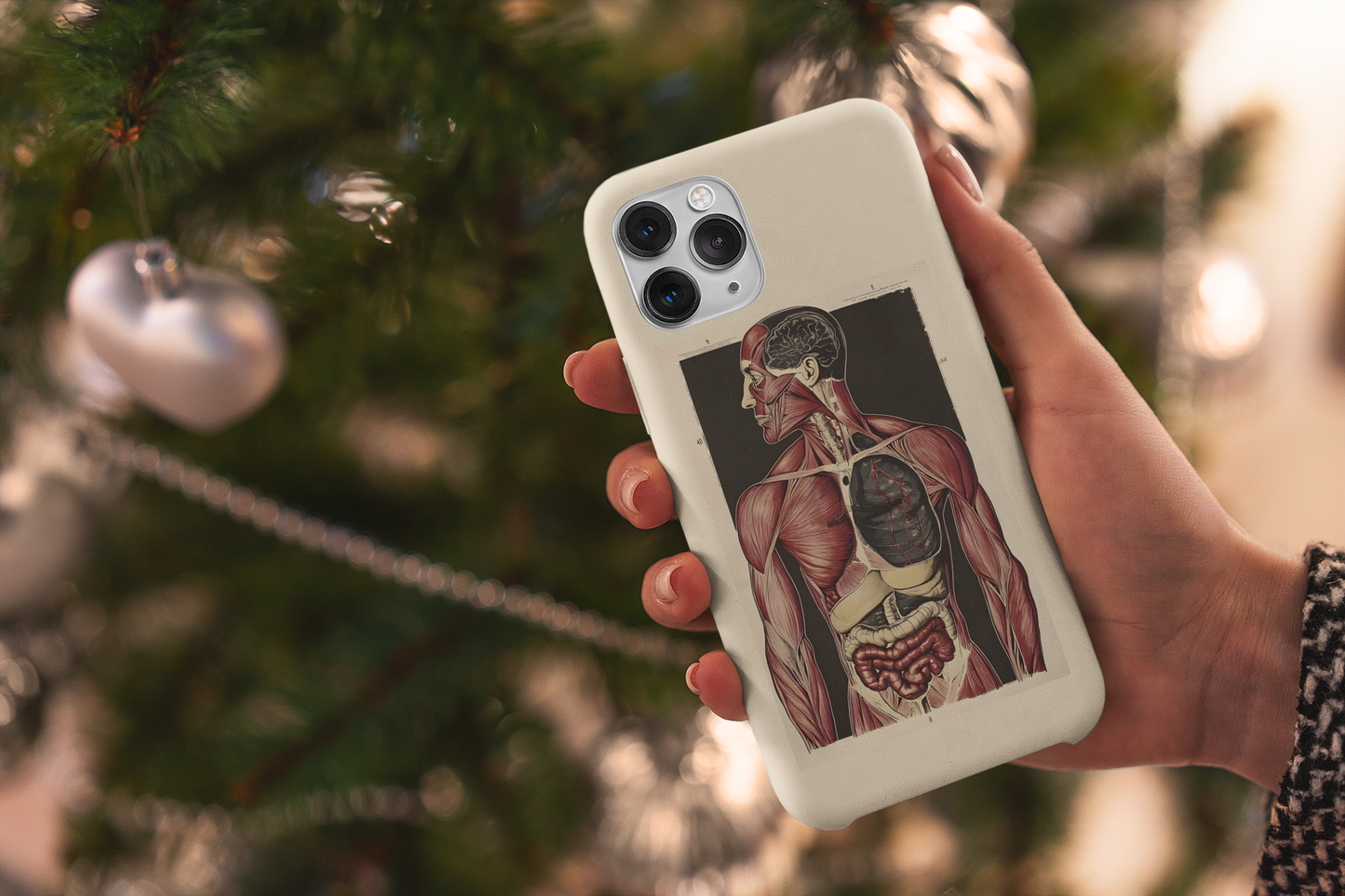 Iphone 15 phone case - Anatomical Human Body Design, Vintage Style